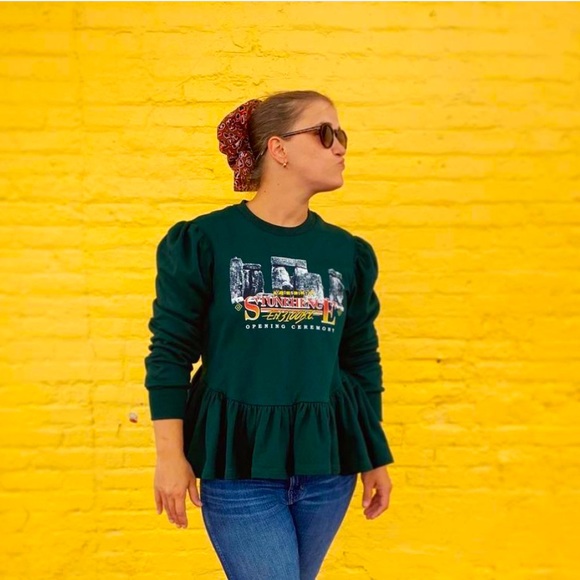 Opening Ceremony Stonehenge Peplum Sweatshirt - Picture 1 of 6